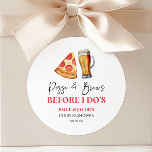 Adesivo Pizza e Cervejas Antes de Eu Me Casar Chá de Casal