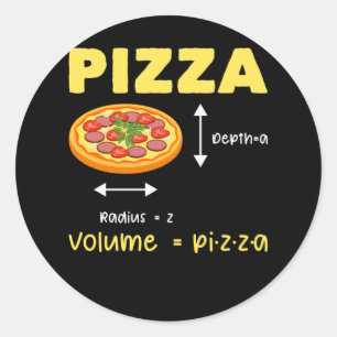 Adesivo Pizza Engraçada Volume Cálculo Volume Comida