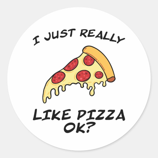 Adesivo Pizza fatia de pizza engraçada dizendo presentes d (Frente)