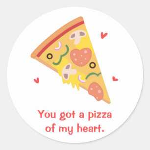 Adesivo Pizza Fofa do Meu Coração Humor Amor Punção