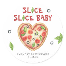 pizza heart watercolor baby shower