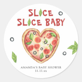 Adesivo pizza heart watercolor baby shower