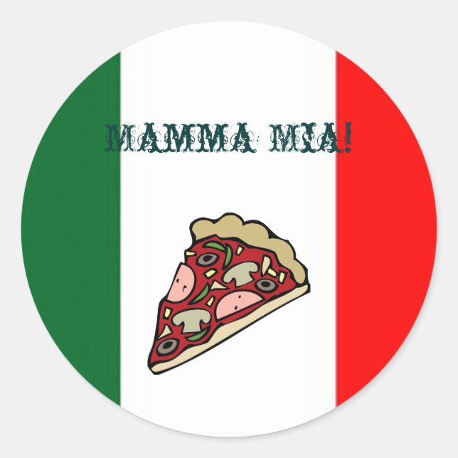 Adesivo Pizza Itália Flag Sticker (Frente)