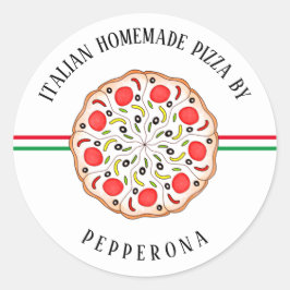 Adesivo pizza italiana personalizada loja de negócios em c
