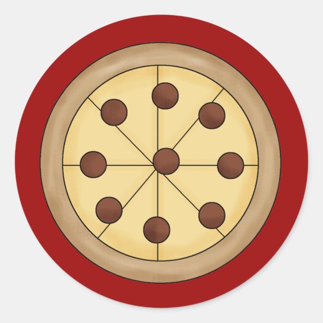 Adesivo Pizza italiana Pizza frita de cartoon Refeição del (Frente)