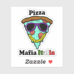 Adesivo Pizza Mafia Italia – Fatia de Pizza Gangster Engra