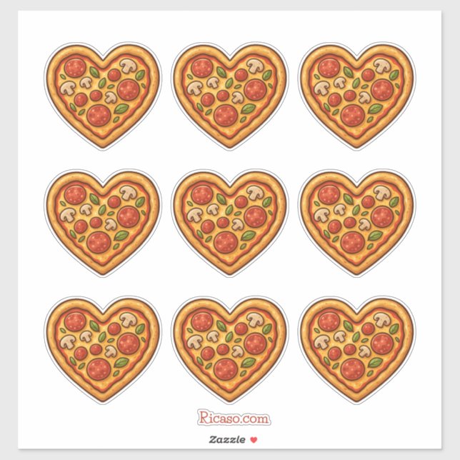 Adesivo Pizza meu coração (Folha)