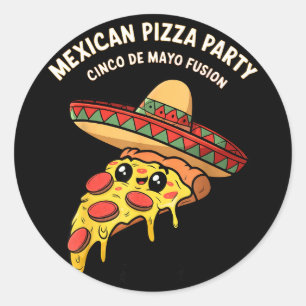 Adesivo pizza mexicana festa cinco de maio fusão mexicana