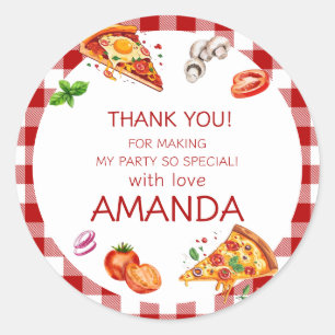 Adesivo Pizza Moderna Obrigada Aniversário