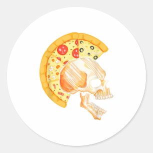 Adesivo Pizza Mohawk Rock Hair Skeleton Rocker