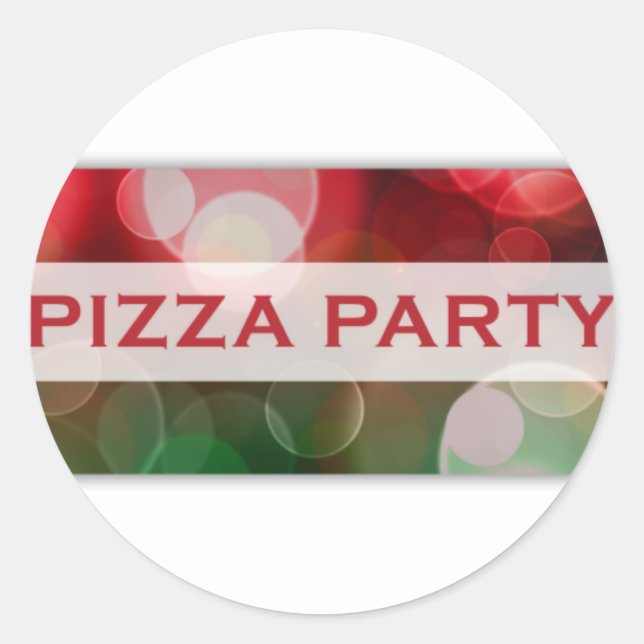 Adesivo pizza party bokeh (Frente)