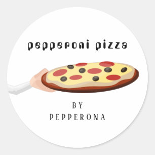 Adesivo pizza personalizada pepperoni ilustração simples b
