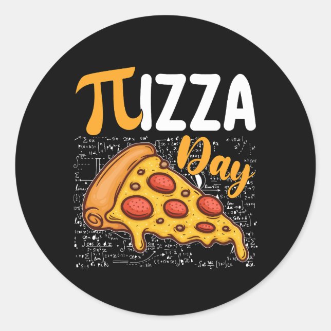 Adesivo Pizza Pi Day Matemática Amantes (Frente)