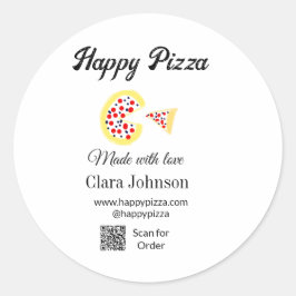 Adesivo Pizza restaurant cafe pizzeria scan QR code order 