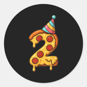 Adesivo Pizza segundo aniversário 2 Anos Festa Que Rapazes
