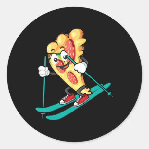 Adesivo Pizza Slice Em Skis Legal Wheat Pie Lovers Gi