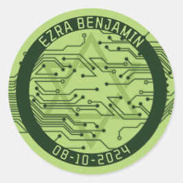Adesivo Placa de Circuito de Computador Verde Bar Mitzvah