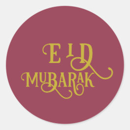 Adesivo Placa de Cor Vermelha Luxuosa Eid Mubarak