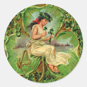 Adesivo Placa de Dia de São Patrício Vintage Shamrock Ma