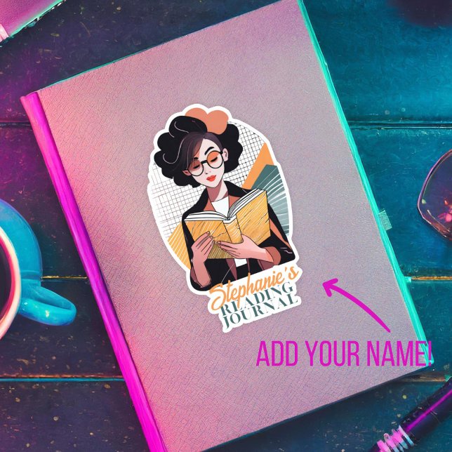 Adesivo Placa de Diário de Leitura Personalizada do "Leito (Personalize reading journal bookplate sticker)