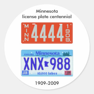 Adesivo Placa de licença de Minnesota centenário