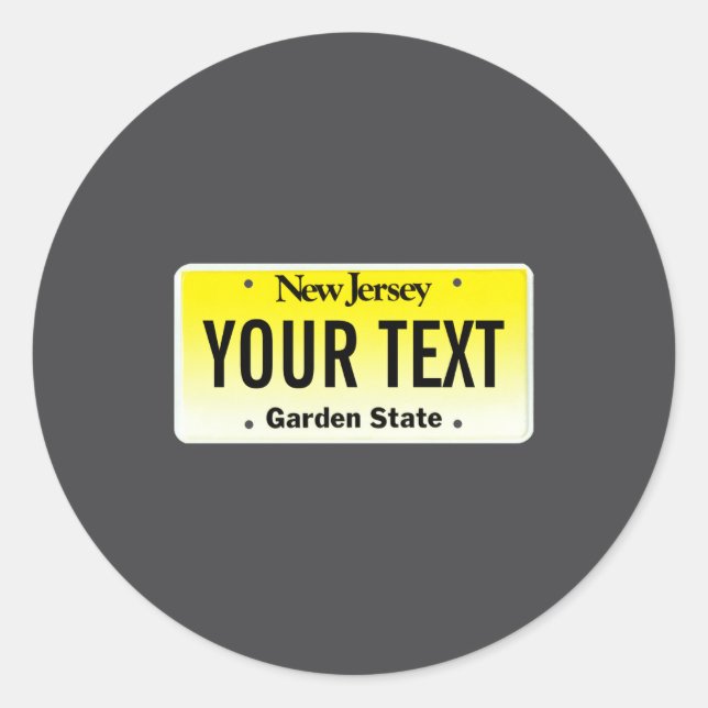 Adesivo Placa de licença de Nova Jersey _1 (Frente)