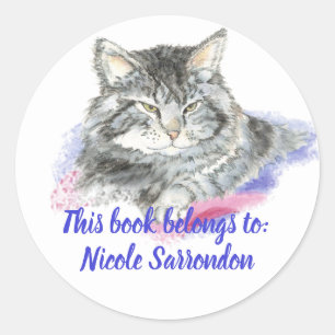 Adesivo Placa de Livro de Gatos de Tabelas de Cores Aquát