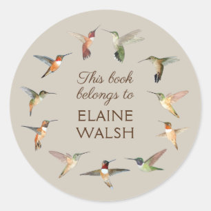 Adesivo Placa de Livro de Hummingbird