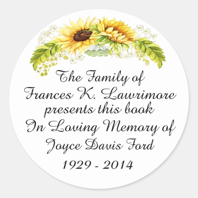 Adesivo Placa De Livro Em Vinheta Memoriam (Frente)