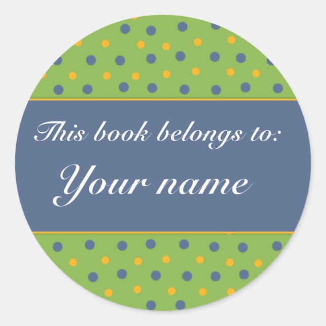 Adesivo Placa de Livro - Personalizar com o seu nome (Frente)