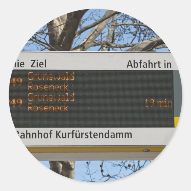 Adesivo Placa de Parada de Ônibus em Berlim (Frente)