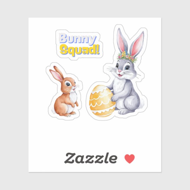 Adesivo Placa de Páscoa de Aquarela para Feriados de Prima (Folha)