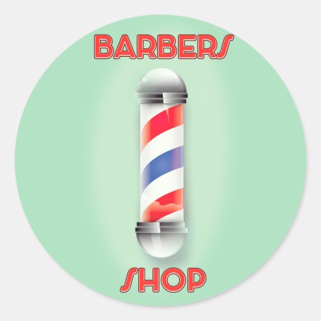 Adesivo Placa de poste vintage de barbearia (Frente)