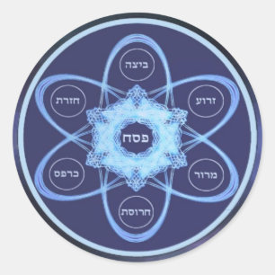 Adesivo Placa de Seder Fractal Azul