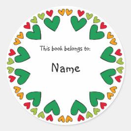 Adesivo Placa de segurança com borda de coração verde e ve