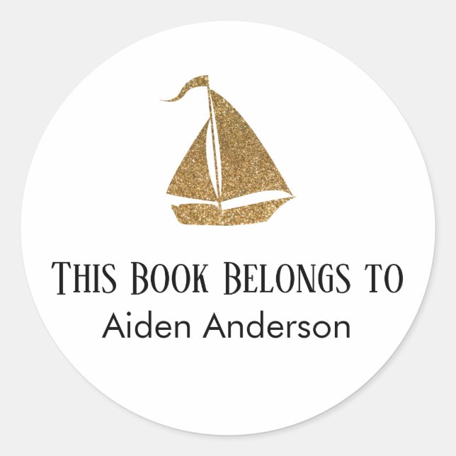 Adesivo Placa de vela Dourada para bebês simples (Frente)