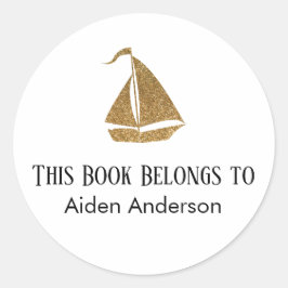 Adesivo Placa de vela Dourada para bebês simples