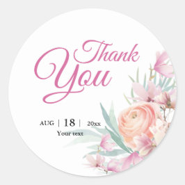 Adesivo Placa Modelo de Casamento Rosa Floral e Laranja