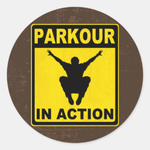 Adesivo Placa Parkour em Ação