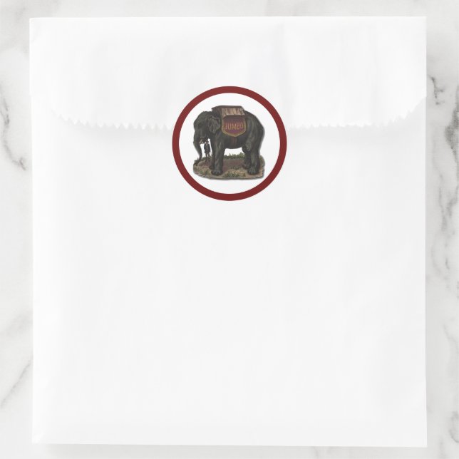 Adesivo Placa Retroativa de Elefante de Circo Grande Vinta (Bolsa)
