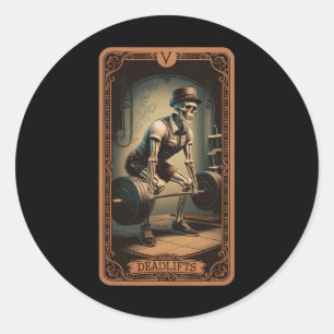 Adesivo Placa Tarot Skeleton Deadlifts Potência