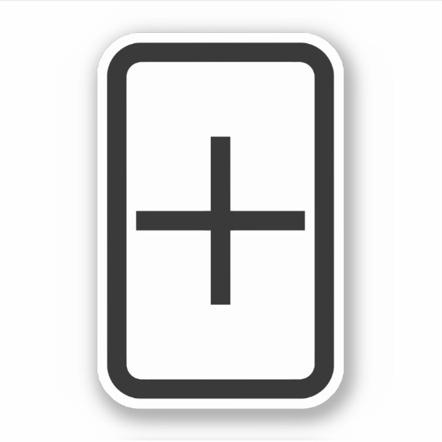 Adesivo Placa Zener | Sinal de adição (Frente)