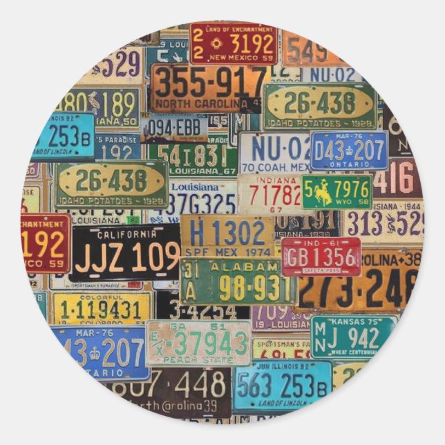 Adesivo Placas de Licença Vintage (Frente)