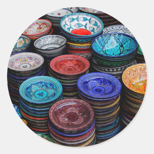 Adesivo Placas De Marrocos No Mercado (Frente)