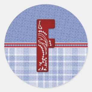 Adesivo Placas iniciais Denim e Xadrez Bandana
