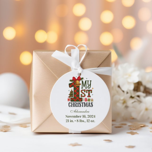 Adesivo  Plaid Rustic  First Christmas (Criador carregado)