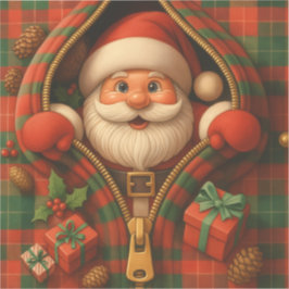 Adesivo Plaid Santa Claus Christmas Design