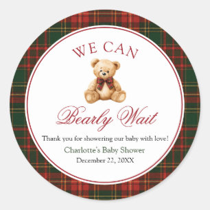 Adesivo Plaid Vermelho de Natal Urso de Pelúcia Teddy Chur