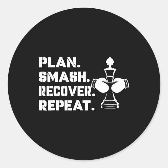 Adesivo Plan. Smash. Recover. Repeat.' - Chess Boxing  (Frente)