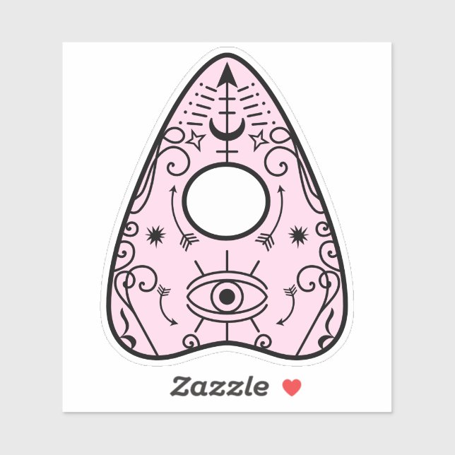 Adesivo Planchette Conselho-Espírito Negro-Rosa Pastel Gót (Folha)